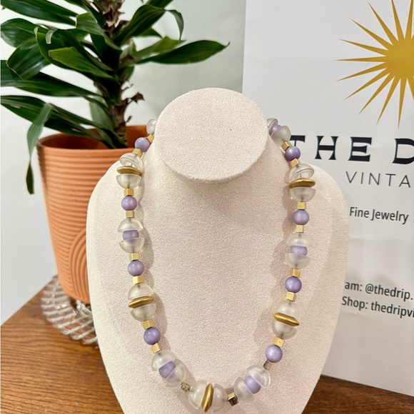 Napier Crystal Ice Collection, Lucite MCM Bead Statement Necklace - Picture 2 of 5